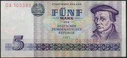 D - 235 - foreign banknotes: ndk 1975 5 marks