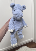 Crocheted plush hippo sleeper