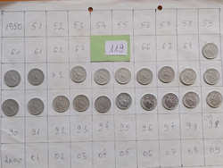 Hungarian People's Republic 10 fils 1969 - 1989 (without 1972) 20 pieces alu. 119
