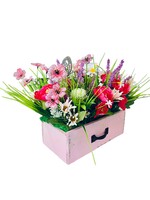 Gabrielle pink wooden flower box