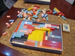 Retro educational colored bars building board game social real cooper