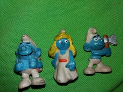 Old Hungarian bazaar bazaar goods Huppik Dwarf blue painted rubber figures 3 in one according to the pictures