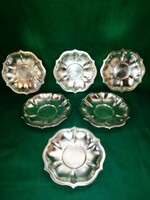 Set of 6 old marked silver bowls