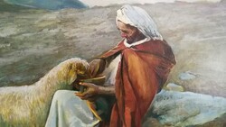 Czétényi Vilmos A jó pásztor olaj festmény