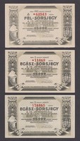 Small collection of half and whole raffle tickets for charity (1942) (3 pieces)
