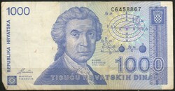 D - 249 -  Külföldi bankjegyek:  Horvátország 1991  1000 dinár