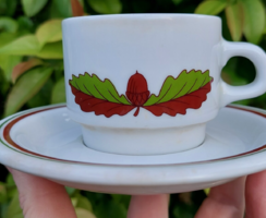 Alföldi porcelain oak leaf hunter coffee cups