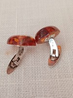 Marked antique amber - silver cufflinks