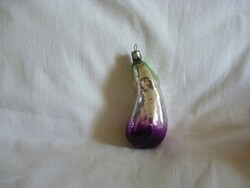 Old glass Christmas tree decoration - eggplant!