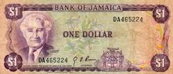 D - 277- foreign banknotes: jamaica 1970 1 dollar