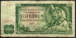 D - 250 - foreign banknotes: Czechoslovakia 1961 100 crowns