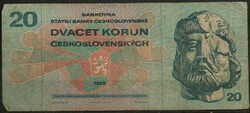 D - 252 - foreign banknotes: Czechoslovakia 1970 20 crowns