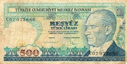 D - 270 - foreign banknotes: Turkey 1970 500 liras