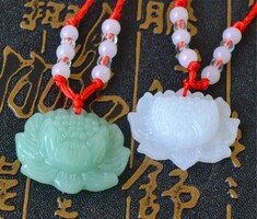 Chinese jade lotus lucky charms
