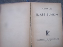 Leo Slezak: my new sins. Bp., [1943 K.], Ruszkabánya book publisher.
