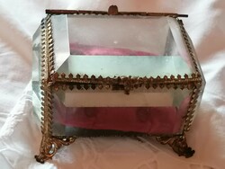 Old, polished glass charm box.