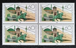 N1369n / Germany 1988 düsseldorf 750 year old stamp postal clear block of four