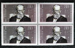 N1371n / Germany 1988 theodor storm postage stamp postal clear block of four