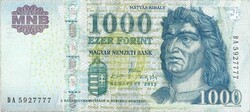 1000 forint 2012 "DA"