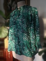 Monsoon size 40-42 green viscose blouse with ruffles