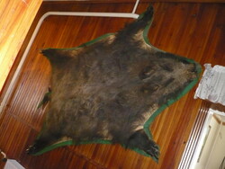 Boar skin preparation on felt, old wall decoration from the '80s
