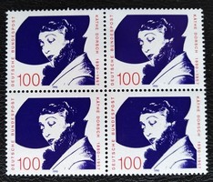 N1483n / Germany 1990 actress Käthe Dorsch stamp postal clear block of four
