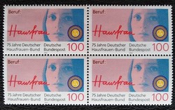 N1460n / Germany 1990 German women's society stamp postal clean block of four