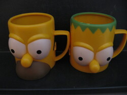 Homer and bart simpsons matt groening frigo plastic mug pair