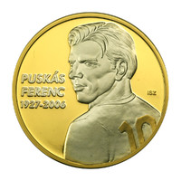 Ferenc Puskás gilt commemorative medal Great Hungarians series