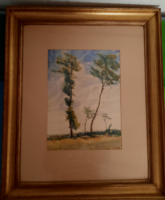 Samoday 1939. With label, watercolor titled / trees