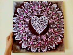 Heart mandala canvas print