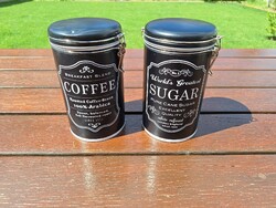 New vintage sugar and coffee metal box, tin box