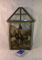 Hunter. For hunters. Hunting scene, wall-hanging torch - candle holder.