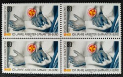 N1394n / Germany 1988 first aid association stamp postal clear block of four