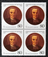 N1324n / Germany 1987 johann albrecht bengel theologian stamp postal clear block of four