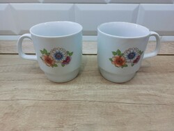 A rare pair of Alföldi porcelain mugs