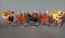 5X pop-art design martini glass set - rare pieces, 1990s