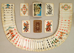 Rarity! Old Antique German Folk Folk Rococo French Card Game Deck Floral French Cards