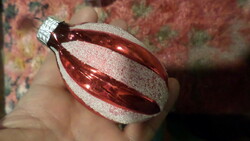 About 7-8 cm, slightly thicker glass, retro Christmas tree decoration.
