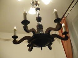 Impressive wooden chandelier.