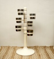 Mid century / space age flower stand / retro / metal / white / adjustable arms