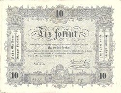 10 tíz forint 1848 Kossuth bankó fordított hátlapi alapnyomat 3.