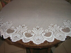 Pair of beautiful white rosy vintage curtains