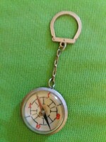 Antique tobacconist bazaar metal / plastic hiking key ring with compass as shown in the pictures