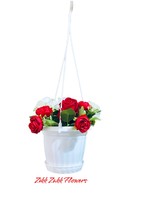 Karen red rose hanging basket