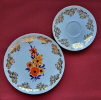Bareuther Waldsassen Bavaria német porcelán reggeliző tányérpár hiányos csészealj kistányér tányér