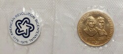 1776 1976 American Revolution Bicentennial Medal (Gold) Samuel Adams & Patrick Henry