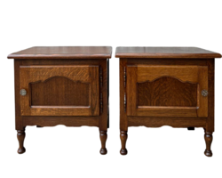 A pair of antique-style commode nightstands
