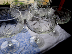 5 Régi kristály pezsgős pohár