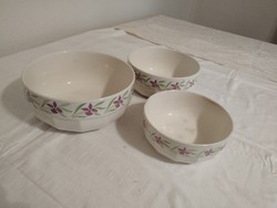 3 retro granite bowls